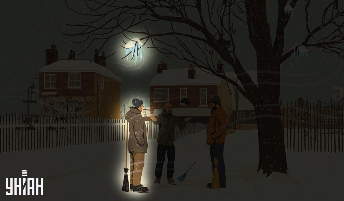 Uno degli inservienti si trovava sotto i ghiaccioli appesi all'albero / collage Moje