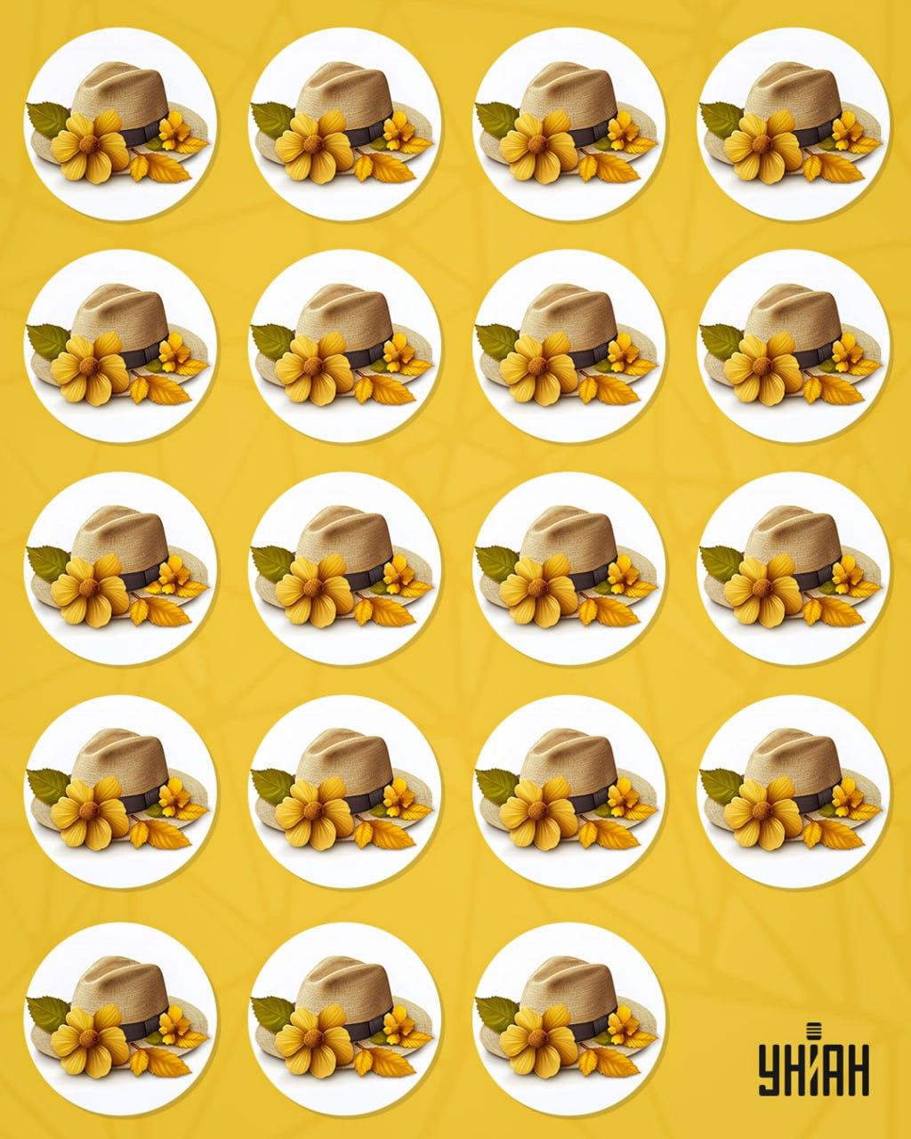 Dobbiamo trovare uno strano cappello tra una pila di altri / collage Moje