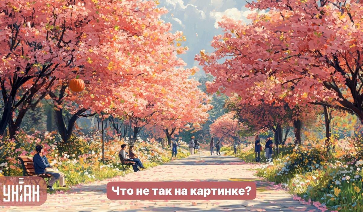 Trova uno strano insetto in un parco con alberi di sakura in 5 secondi: un semplice test del QI